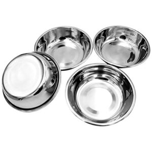 4 Pcs Stainless Steel Dog and Cat Food Dish/Bowls, Shallow Pet Dish, Extra Replacement Bowl -Metal Food and Water Dish, for Small Dogs and Cats,12oz (4 pcs)