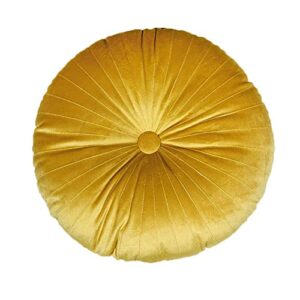 elero velvet round throw pillow pleated round pillow cushion decoration for couch chair bed car yellow