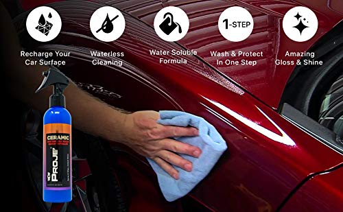 PROJE' Premium Car Care Show Shine - Waterless Wash & Quick Detailer - High Gloss Detail Spray - Enhances Shine of Top Coat Wax or Ceramic Coating - Safe On All Surfaces - 8 fl oz