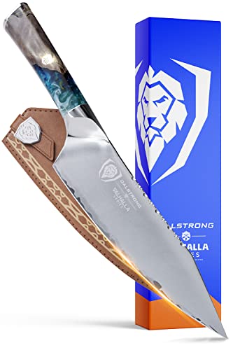 Dalstrong Chef Knife - 8 inch - Valhalla Series - Premium 9CR18MOV HC Steel - Celestial Resin & Wood Handle - Razor Sharp Kitchen Knife - Professional Use - w/Leather Sheath