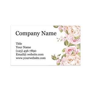 custom printed 100% recycled card stock business cards - thick sturdy stock - 3.5" x 2" - 100% recycled content - 100% made in the u.s.a. (rose pink, 100)