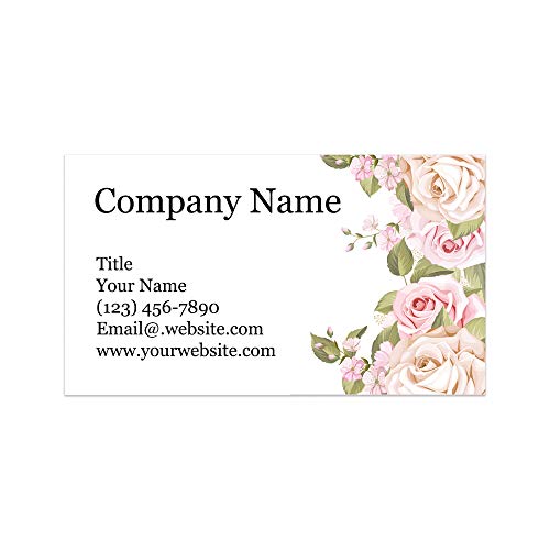 Custom Printed 100% Recycled Card Stock Business Cards - Thick Sturdy Stock - 3.5" x 2" - 100% Recycled Content - 100% Made in the U.S.A. (Rose Pink, 100)