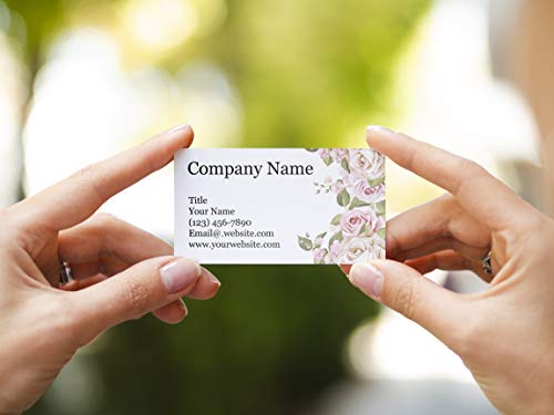 Custom Printed 100% Recycled Card Stock Business Cards - Thick Sturdy Stock - 3.5" x 2" - 100% Recycled Content - 100% Made in the U.S.A. (Rose Pink, 100)