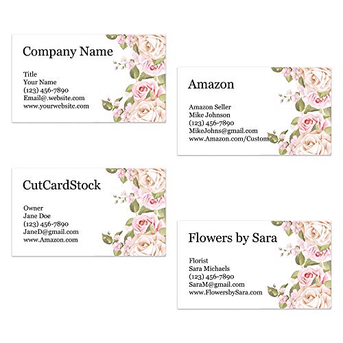 Custom Printed 100% Recycled Card Stock Business Cards - Thick Sturdy Stock - 3.5" x 2" - 100% Recycled Content - 100% Made in the U.S.A. (Rose Pink, 100)