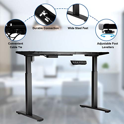 Tangkula Electric Standing Desk Frame, Height & Width Adjustable Motorized Sit Stand Desk Base, Ergonomic Single Motor Stand Up Workstation w/Memory Controller, Standing Desk Legs