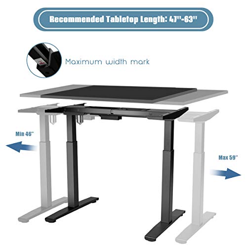 Tangkula Electric Standing Desk Frame, Height & Width Adjustable Motorized Sit Stand Desk Base, Ergonomic Single Motor Stand Up Workstation w/Memory Controller, Standing Desk Legs