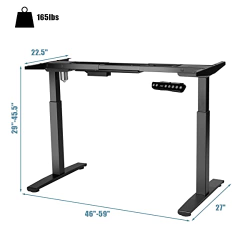 Tangkula Electric Standing Desk Frame, Height & Width Adjustable Motorized Sit Stand Desk Base, Ergonomic Single Motor Stand Up Workstation w/Memory Controller, Standing Desk Legs