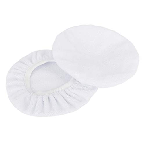 X AUTOHAUX 5pcs 9-10 Inch White Soft Mircrofiber Car Wax Polishing Bonnet Buffing Pad Washable Covers Polisher Waxing Tools 9" 10"