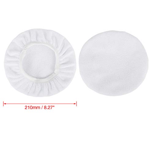 X AUTOHAUX 5pcs 9-10 Inch White Soft Mircrofiber Car Wax Polishing Bonnet Buffing Pad Washable Covers Polisher Waxing Tools 9" 10"