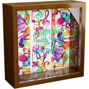 music teacher gifts | shadow box bank for music teacher | musical gift idea for teachers | music lovers decorations for home & classroom | piano art for music teachers | wall decor frames for musician