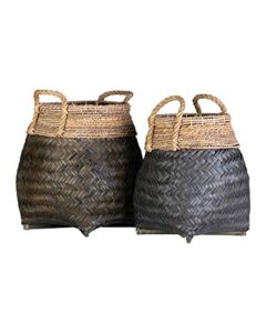 east at main tigris woven baskets, black and brown