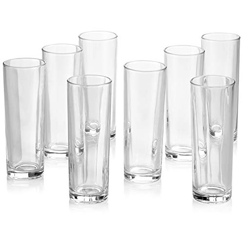 Set of 8 Cocktail Highball Glasses, Tall Drinking Glasses for Water, Juice, Cocktails, Beer and More, Elegant Bar Glasses, Italian, 10 oz Highball Glasses