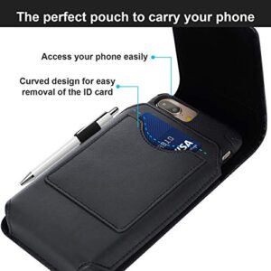 BECPLT Phone Holster Compatible for iPhone 14 Pro Max 13 Pro Max 12 Pro Max 11 Pro Max Leather Belt Case 360 Rotating Pouch Case Holster Belt Clip Case for iPhone Xs Max 8 Plus 7 Plus 6s Plus 6 Plus