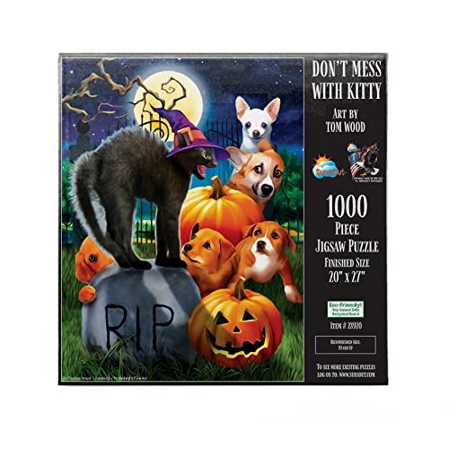 SUNSOUT INC Don't Mess with Kitty 1000 pc Jigsaw Puzzle - Halloween Theme