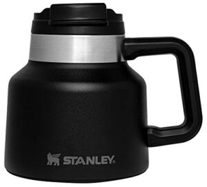 stanley 10-02873-038 the tough-to-tip admiral's mug matte black 20oz / .59l