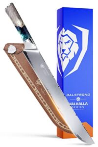 dalstrong slicing & carving knife - 12 inch - valhalla series - 9cr18mov hc steel - celestial resin & wood handle - razor sharp kitchen knife - w/leather sheath