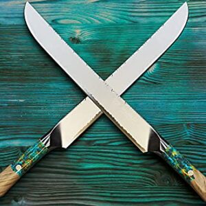 Dalstrong Slicing & Carving Knife - 12 inch - Valhalla Series - 9CR18MOV HC Steel - Celestial Resin & Wood Handle - Razor Sharp Kitchen Knife - w/Leather Sheath