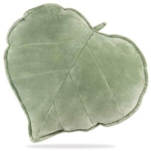 happy koala soft decorative leaf shaped throw pillow cushion [green] 19 x 19 inch great for bedroom, sofa, couch, living room