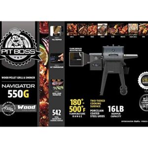 PIT BOSS PB550G Wood Pellet Grill with Cover and Folding Front Shelf Included, 550 sq. inch, Black