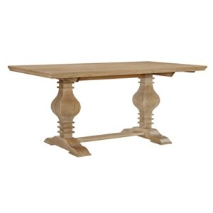 powell rustic honey solid pine double pedestal design dining sophia table