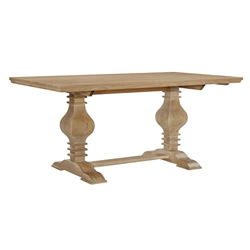 Powell Rustic Honey Solid Pine Double Pedestal Design Dining Sophia Table