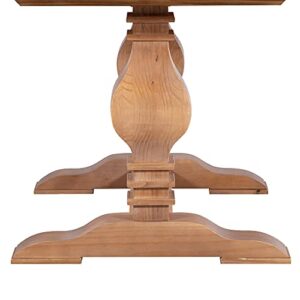 Powell Rustic Honey Solid Pine Double Pedestal Design Dining Sophia Table