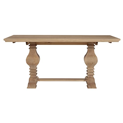 Powell Rustic Honey Solid Pine Double Pedestal Design Dining Sophia Table