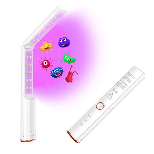 TAISHAN UV-C Light Sterilizer Wand,Portable Rechargeable Ultraviolet Disinfection Lamp Kills 99% of Germs Viruses,Foldable Handheld Professional Disinfector for Home, Travel, and Work