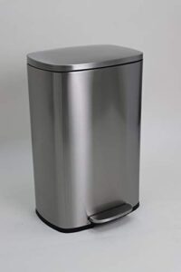 totti 13 gallon stainless steel matte finish trash can with soft closing lid