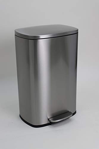 Totti 13 Gallon Stainless Steel Matte Finish Trash Can with Soft Closing Lid