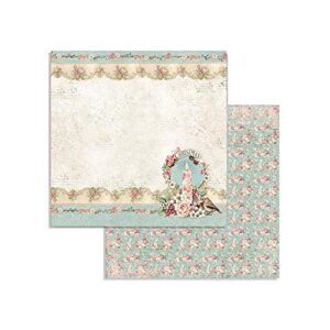 Stamperia Double Face Pink Christmas Scrapbook Paper Pad 8x8" Block 10 Sheets Double Sided Card Stock