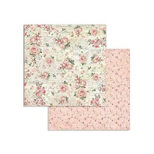 Stamperia Double Face Pink Christmas Scrapbook Paper Pad 8x8" Block 10 Sheets Double Sided Card Stock