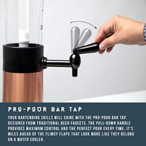 Hammer + Axe Beer Tower Drink Dispenser with Pro-Pour Tap and Freeze Tube to Keep Beverages Ice Cold, Perfect for Parties and Gameday, Home Bar Accessories, 2.75 Qt./2.6 L, Copper Finish, Holiday Gift