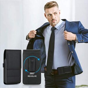 BECPLT Phone Holster for Galaxy Note 20 Ultra 5G Leather Belt Case,360 Rotating Pouch Case Holster Belt Clip Case for Samsung S23+ S22+ 5G S21 FE 5G Note 10 Plus 5G S21+ S20 Ultra 5G S20+ S10+ S9+ S8+