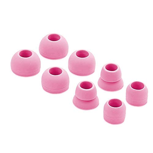 4 Pairs Replacement Silicone Earbuds Ear Tips Set Compatible with Powerbeats 2 Powerbeats 3 Wireless Beats by Dre Headphones (Pink)