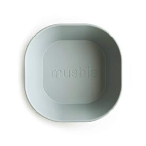 mushie Square Dinnerware Bowls for Kids | Made in Denmark, Set of 2 (Sage)