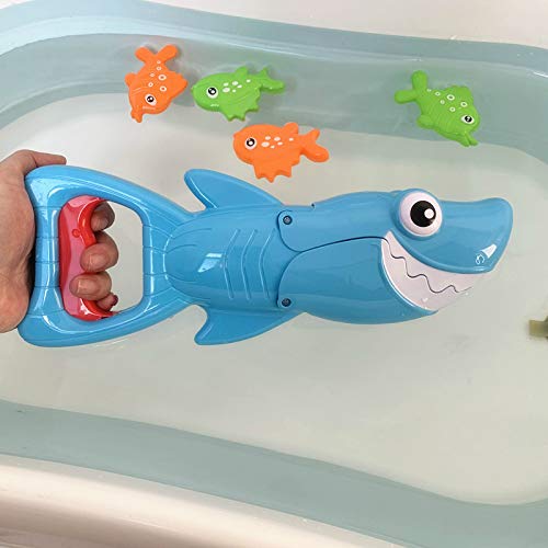 2022 Upgraded Shark Bath Toys Baby Pool Bathtub Toys Shark Grabber with Teeth Biting Action Include 4 Toy Fish Shark Swim Toys Bath Toys No Mold for Kids Boys Girls Toddlers Ages 3 4 5 6 7 8