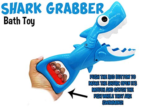 2022 Upgraded Shark Bath Toys Baby Pool Bathtub Toys Shark Grabber with Teeth Biting Action Include 4 Toy Fish Shark Swim Toys Bath Toys No Mold for Kids Boys Girls Toddlers Ages 3 4 5 6 7 8