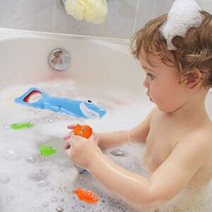 2022 Upgraded Shark Bath Toys Baby Pool Bathtub Toys Shark Grabber with Teeth Biting Action Include 4 Toy Fish Shark Swim Toys Bath Toys No Mold for Kids Boys Girls Toddlers Ages 3 4 5 6 7 8