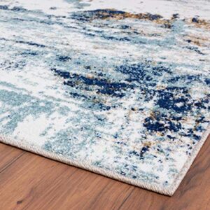 LUXE WEAVERS Modern Coastal Contemporary Area Rug 1090 Blue 8x10 Carpet