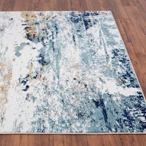 LUXE WEAVERS Modern Coastal Contemporary Area Rug 1090 Blue 8x10 Carpet