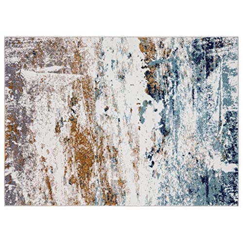 LUXE WEAVERS Modern Coastal Contemporary Area Rug 1090 Blue 8x10 Carpet