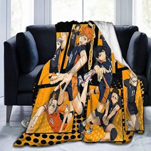 mkjih haikyu-u!! fleece throw blanket super soft plush blanket for bed couch sofa 50 x 40 in