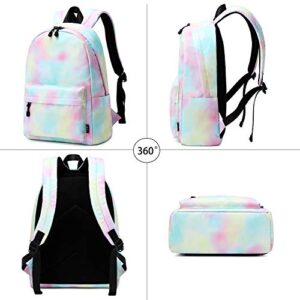 abshoo Lightweight Water Resistant Tie Dye Backpacks For Teen Girls Women School Bookbags (Tie Dye)