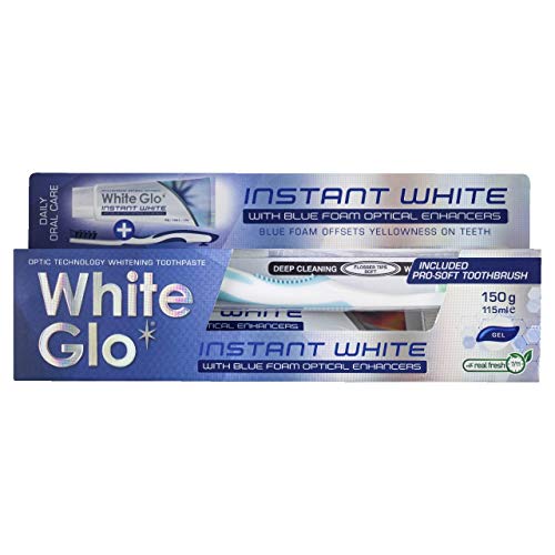 White Glo Instant White Optic Technology Whitening Toothpaste + Toothbrush