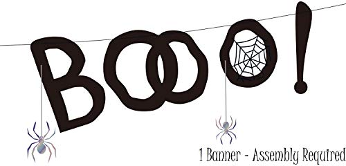 Serves 30 | Complete Party Pack | Halloween Iridescent Spider Web | 9" Dinner Paper Plates | 7" Dessert Paper Plates | 9 oz Cups | 3 Ply Napkins | 2 Table Cover | Halloween Banner | Halloween Party Decorations Halloween Party Theme