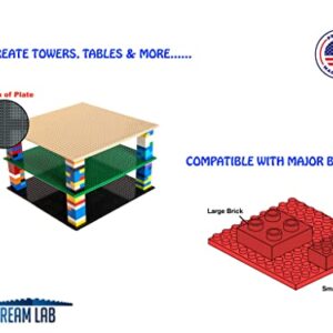 SlabDreamLab 12"X12" Slab Lite Baseplate for All Major Building Bricks and Blocks (Green Mosaic, Single)