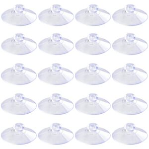 pawfly 20 pcs suction cups 1.8 inch clear plastic suction pads for home organization and decoration strong adhesive sucker holders for kitchen bathroom window and glass door