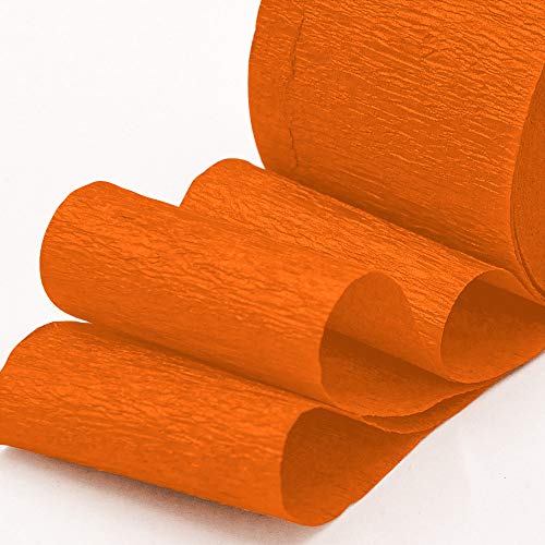 8 Rolls Orange Crepe Paper Streamers, Wedding Birthday Baby Shower Party Decoration, Rainbow DIY Supplies, Living Room Bedroom Decor