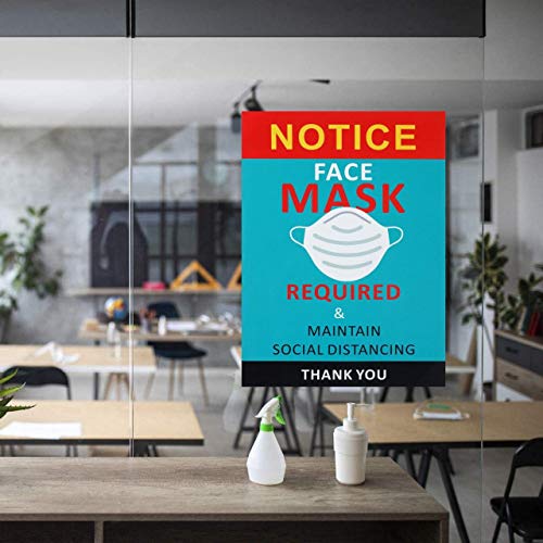 10 Pcs Pack Face Mask Required Sign Wear Mask Sign Please Wear Mask Sign Apply to Business Class Room Office and Public Safety. 10 Inch7 Inch Stickers Easy to Install and Works On Window Door.